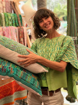Guatemalan Huipil - lime green San Juan Cotzal huipil