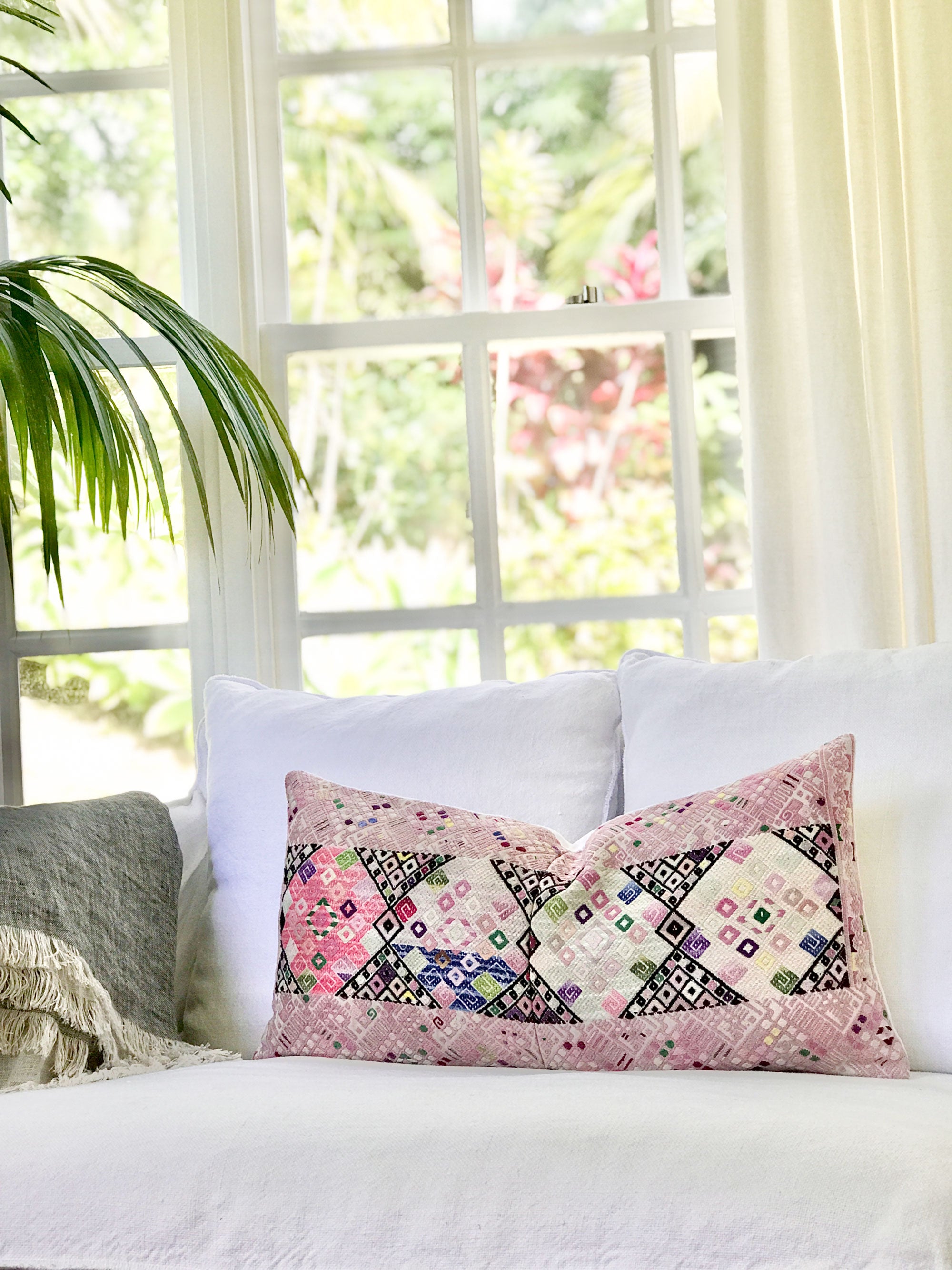 Vintage Textile Cushion -  Pink Nahuala XV