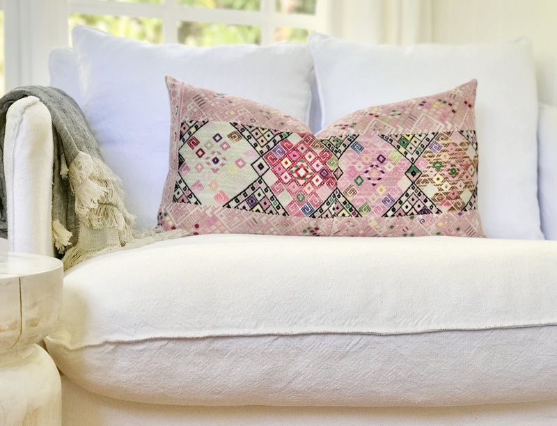 Vintage Textile Cushion -  Pink Nahuala XIV