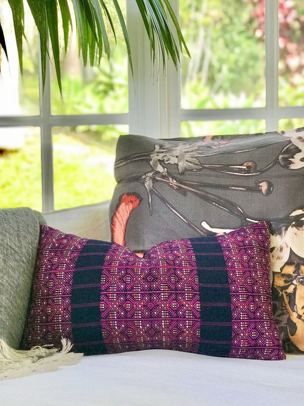 Vintage Textile Cushion -  Purple Nahuala VIII