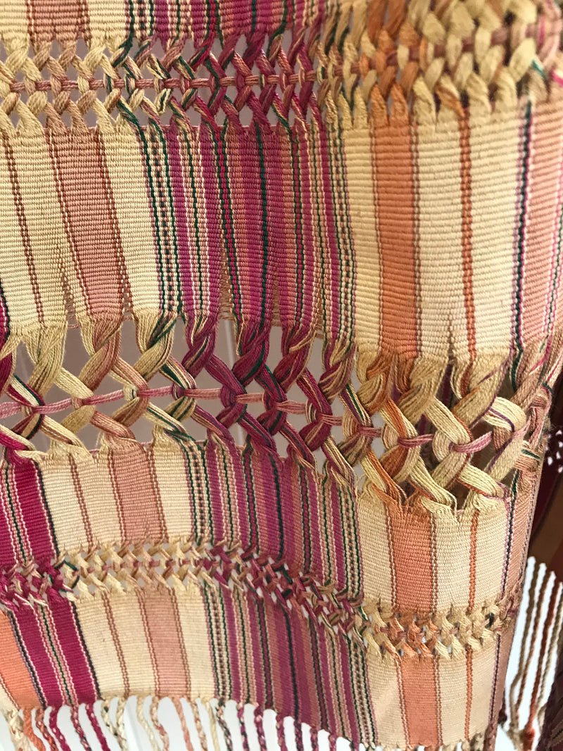Guatemalan Textile - Sunset Coral Shawl
