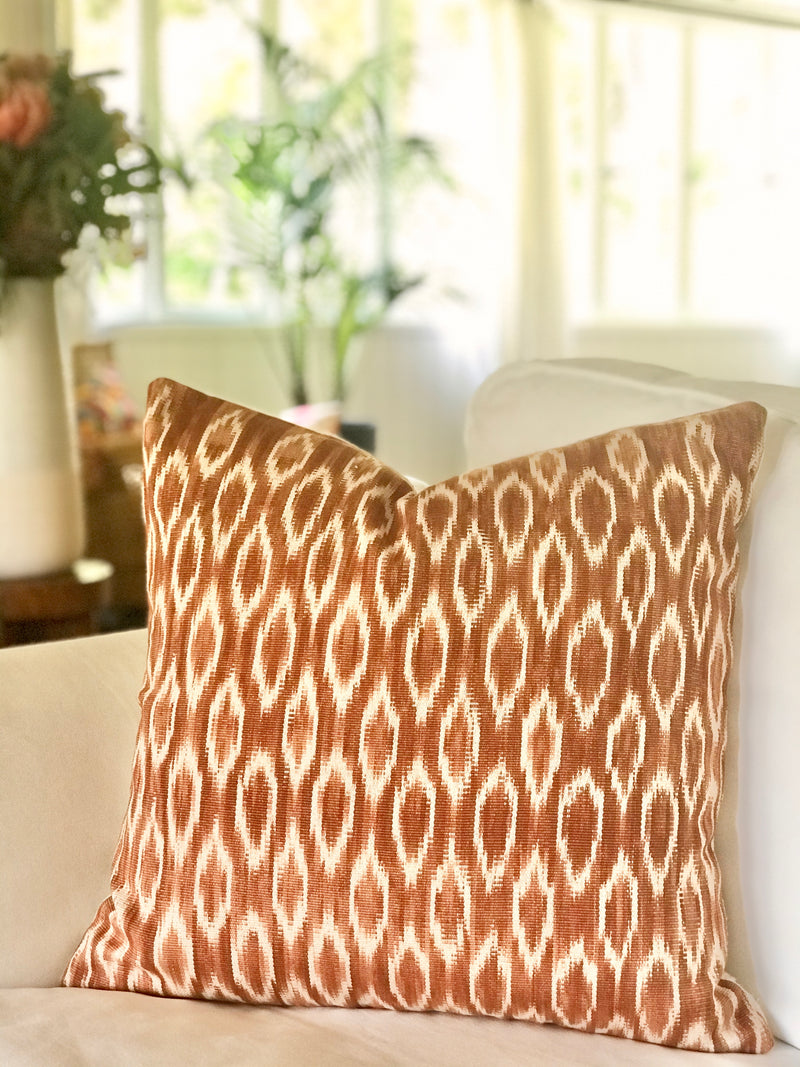 Caramel Brown Ikat Textile