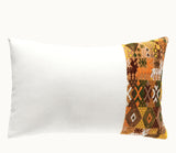 Guatemalan Huipil Pillow, brown and white lumbar cushion from Coban