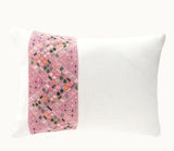 Guatemalan Huipil Pillow, pink and white throw cushion from Nahuala