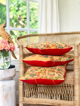 Guatemalan embroidered huipil pillow. Yellow Coban.