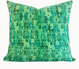Vintage textile cushion made from a Guatemalan huipil and corte