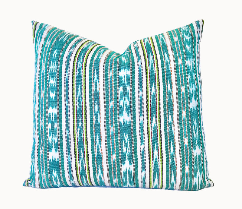 Woven ikat pillow - Guatemalan fabric 