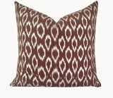 Guatemalan Pillow - Chocolate Brown Ikat Textile