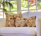 Vintage textile pillows made from a Guatemalan huipil and corte