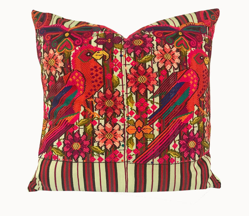 Huipil Pillow - Parrots III