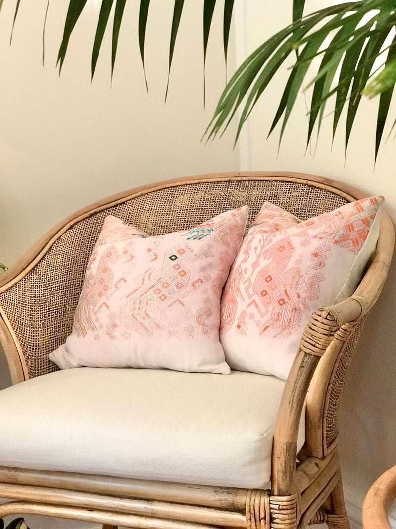 Huipil Pillows - Pale Pink Nahuala V