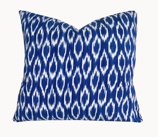 Guatemalan Corte Pillow - Indigo Ikat Textile