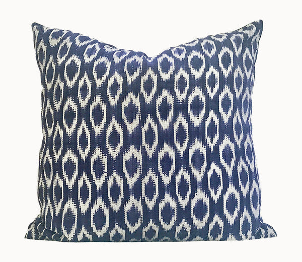 Guatemalan Corte Pillow - Indigo Ikat Textile