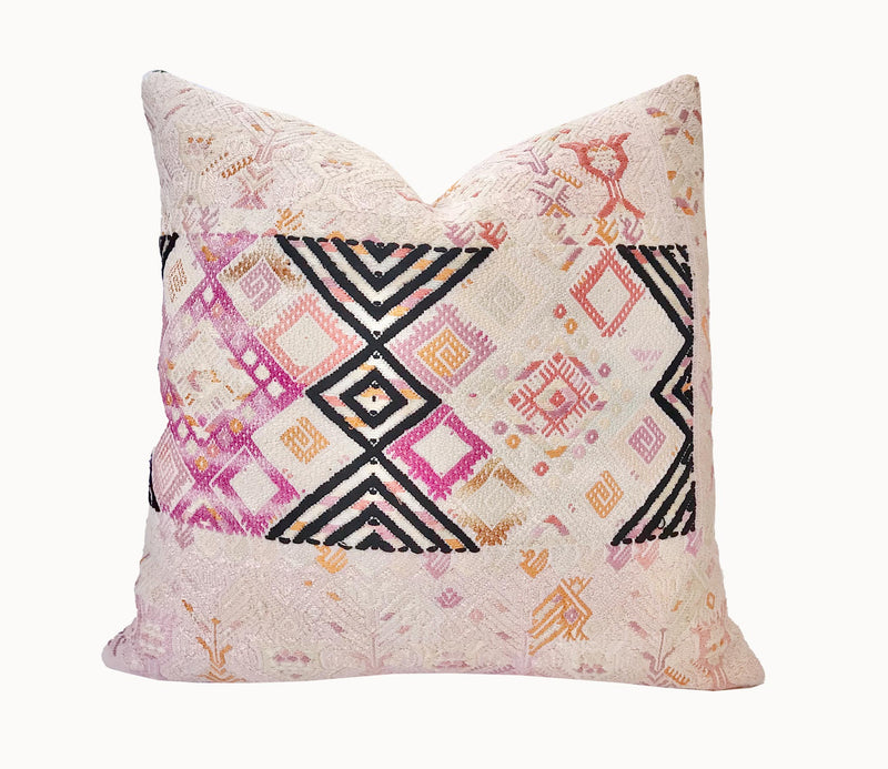 Huipil Pillows - Pale Pink Nahuala III